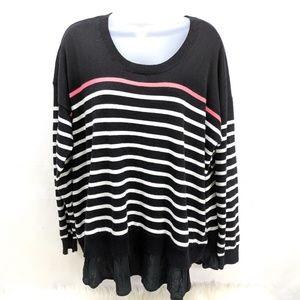 NEW Torrid Black and White Round Neck Top